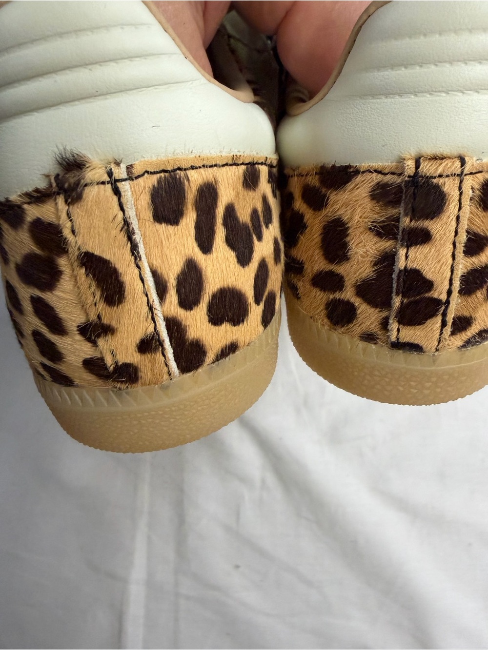 adidas Women's Leopard Print Sneakers with Dark Green Laces - Picture 4 of 8